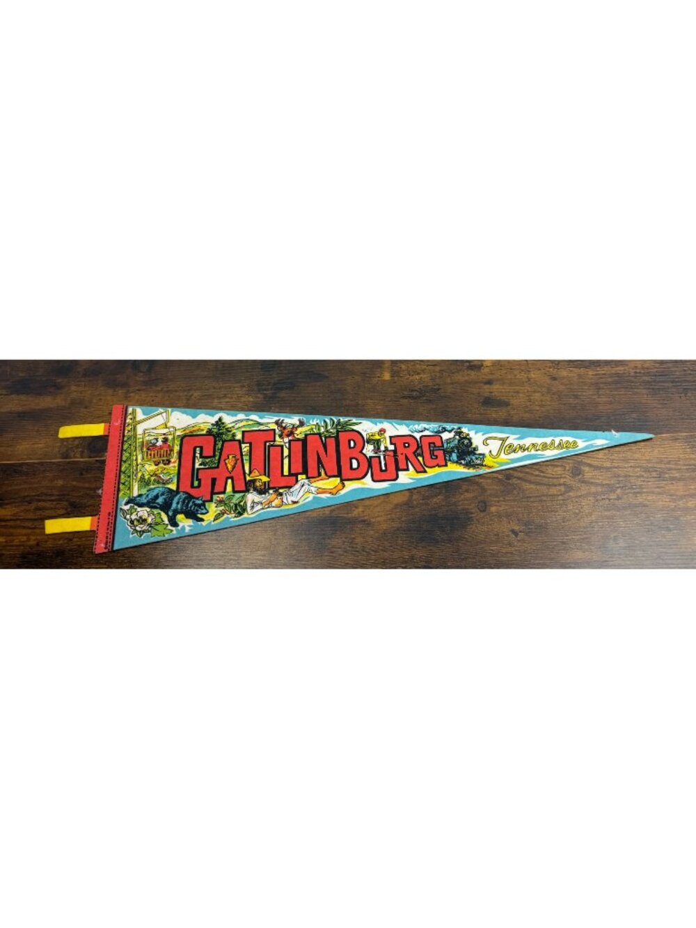 Vintage Gatlinburg Tennessee Souvenir Felt Pennant 25 inches